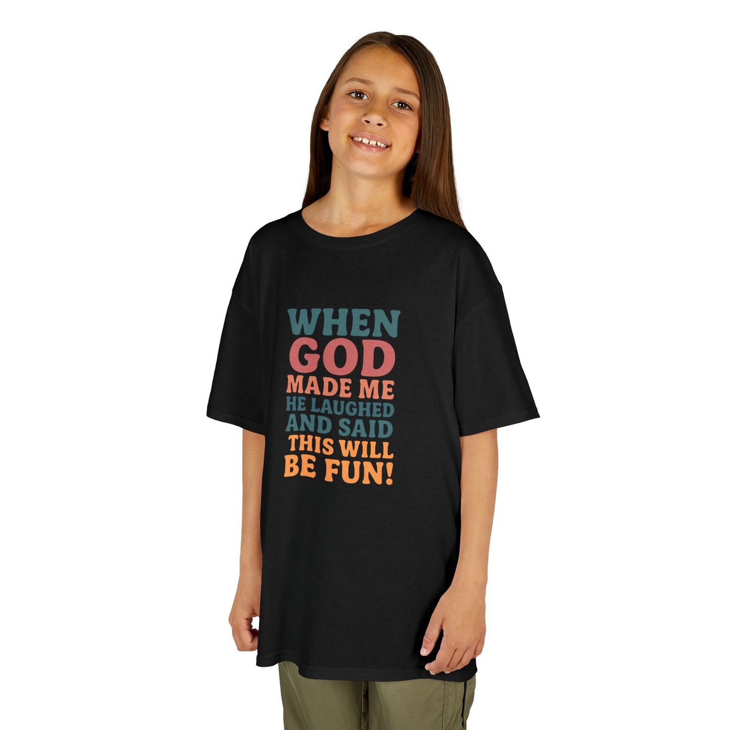 God Laughed Kids Tee, Fun Kids T-Shirt, Inspirational Quote Shirt, Birthday Gift, Faith-Based Apparel