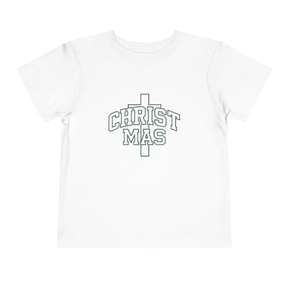 Toddler Christmas Tee — ‘CHRISTMAS’ Cross Holiday Shirt