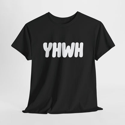 YHWH Unisex Heavy Cotton Tee, Spiritual T-Shirt, Casual Wear, Gift for Him/Her, Faith-Based Apparel, Trendy Everyday Tee