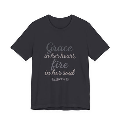 Grace in Her Heart Fire in Her Soul Tee | Inspirational Unisex Jersey Shirt for Women, Motivational Gift, Christian Apparel, [...]