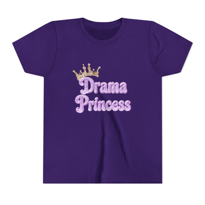Drama Princess Youth Tee, Cute Kids T-Shirt, Birthday Gift for Girls, Playful Summer Tee, Princess-Themed Apparel