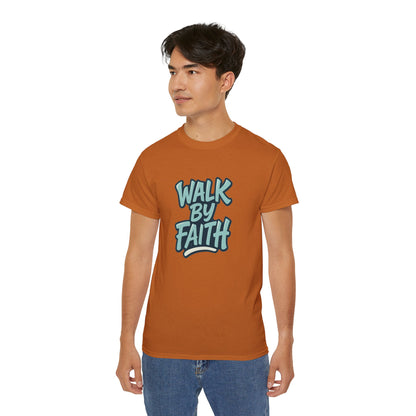 Walk by Faith Inspirational Unisex Tee, Motivational T-Shirt, Faith-Based Clothing, Gift for Believers, Casual Everyday Wear
