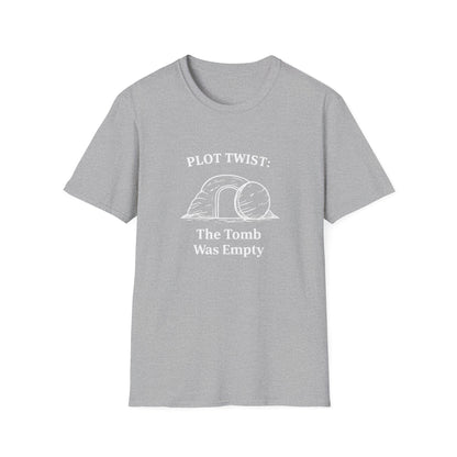 T-Shirt — "Plot Twist: The Tomb Was Empty" Christian Easter Graphic Tee