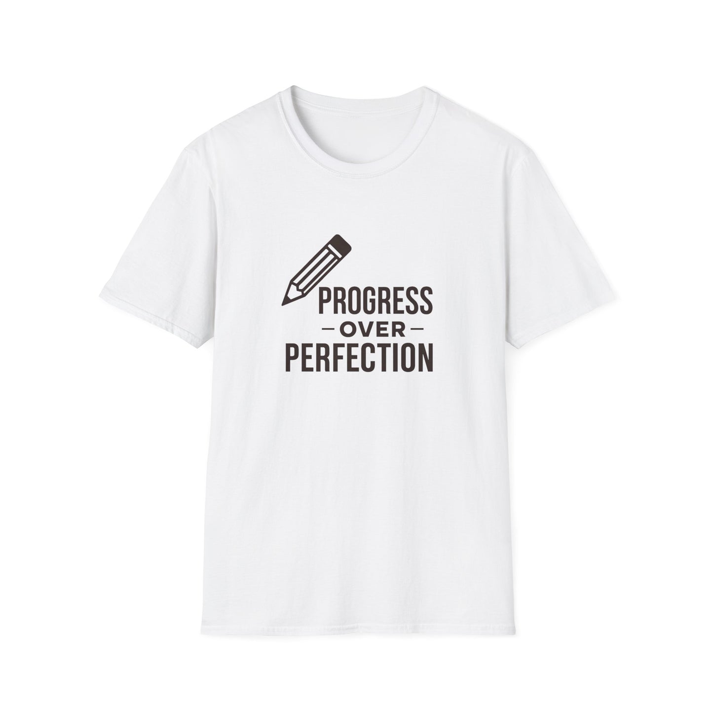 Progress Over Perfection Unisex Softstyle T-Shirt, Motivational Tee, Casual Wear, Gift for Students, Birthday, Self-Care