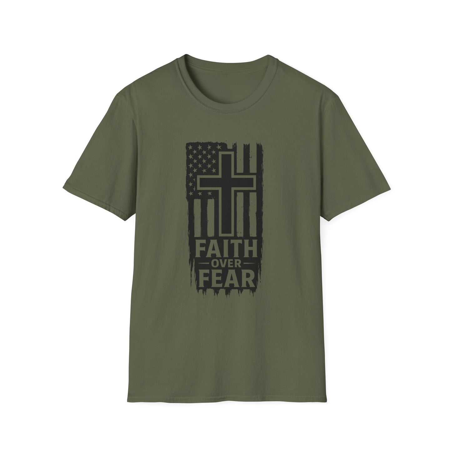 Faith Over Fear Unisex Softstyle T-Shirt - Inspirational Tee for Christians, Everyday Wear, Gifts for Him/Her, Faith-Based Apparel