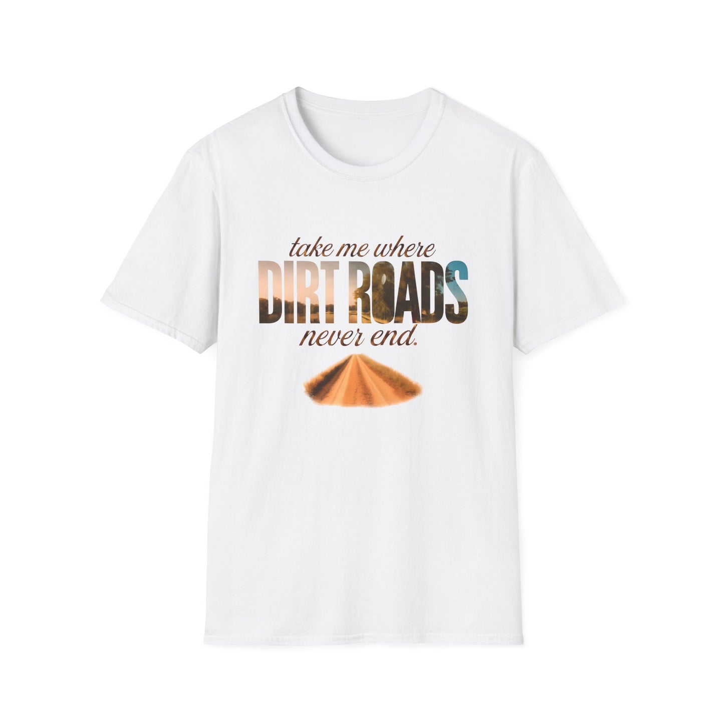 Adventurous Dirt Roads T-Shirt, Travel Tee, Outdoor Enthusiast Gift, Camping Shirt, Adventure Wear, Road Trip Apparel