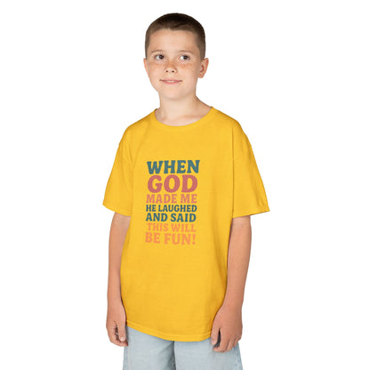 God Laughed Kids Tee, Fun Kids T-Shirt, Inspirational Quote Shirt, Birthday Gift, Faith-Based Apparel