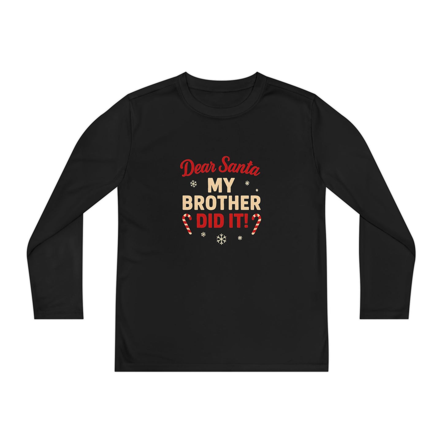 Dear Santa My Brother Did It Kids' Long Sleeve Christmas Tee