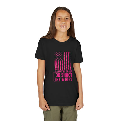 Patriotic Youth Tee: Empowering Short Sleeve T-Shirt for Girls, Perfect for Independence Day, Fun, Sporty, Family Events, Gift Ideas
