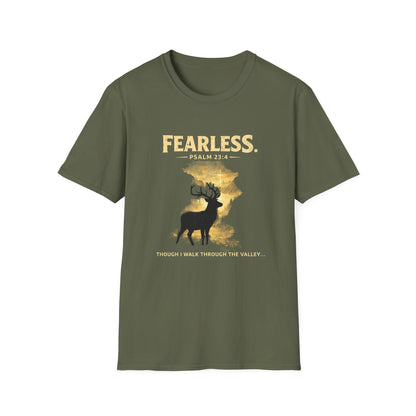 Fearless Psalm T-Shirt — Christian Faith Deer Graphic Tee