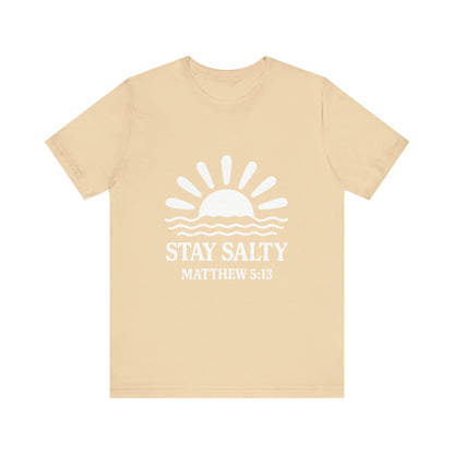 Stay Salty Unisex Short Sleeve Tee - Perfect for Beach Days, Casual Outings, Gifts, Summer Vibes, Bible Verse Apparel