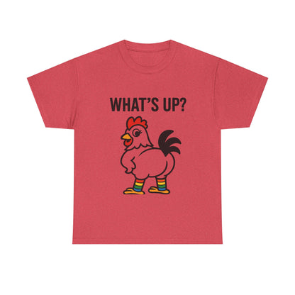 Funny Chicken Graphic Tee, What's Up? Shirt, Cute Animal T-Shirt, Perfect for Gifts, Casual Wear, Humor Apparel
