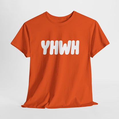 YHWH Unisex Heavy Cotton Tee, Spiritual T-Shirt, Casual Wear, Gift for Him/Her, Faith-Based Apparel, Trendy Everyday Tee