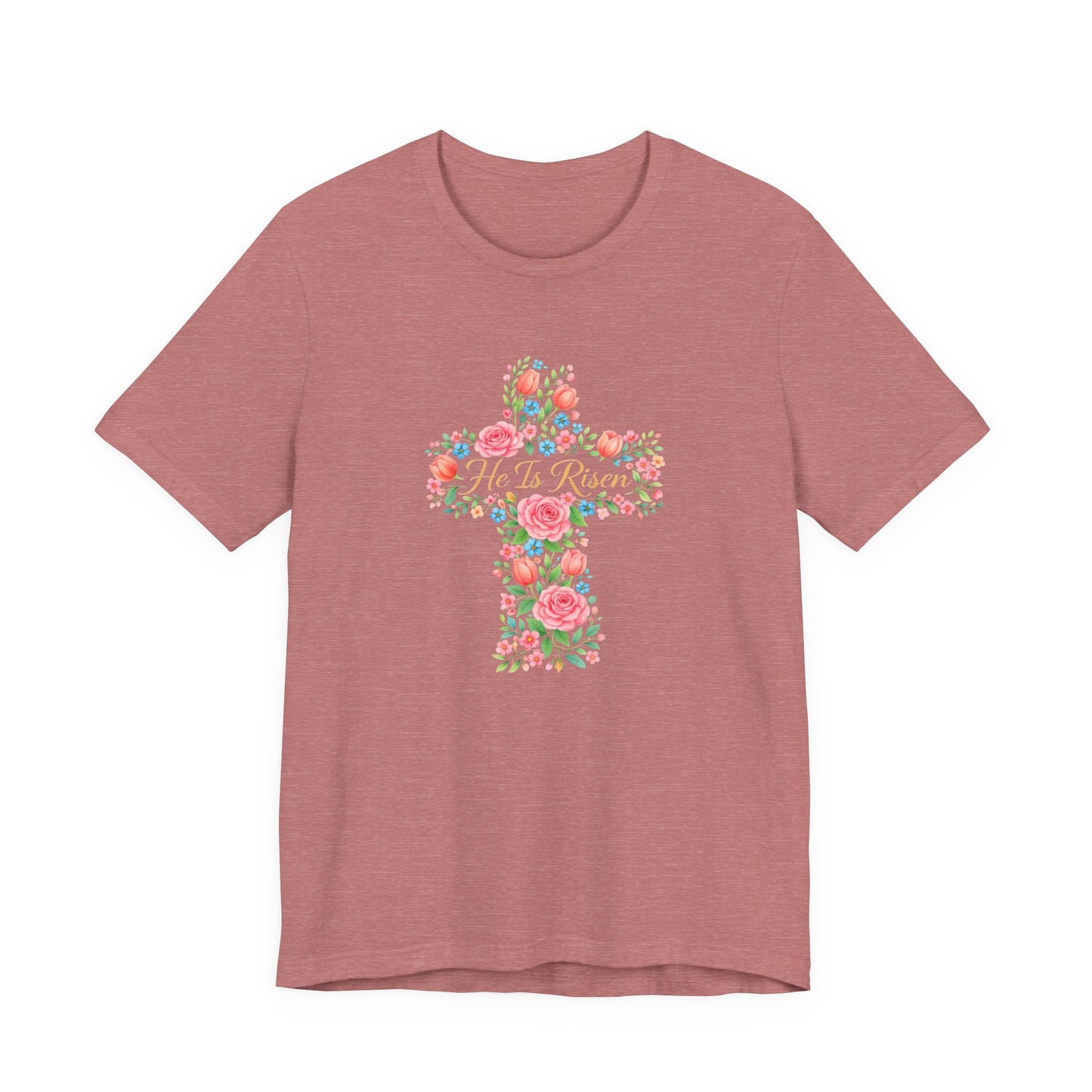 Floral Cross T-Shirt — Vintage Rose Faith Tee