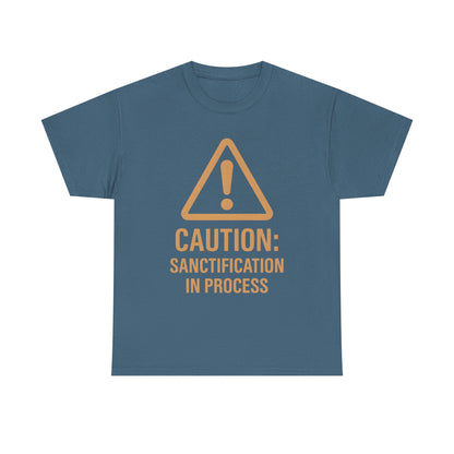 Caution Sanction Tee - Unisex Heavy Cotton T-Shirt for Casual, Gift, Humor, Christian Apparel, Everyday Wear