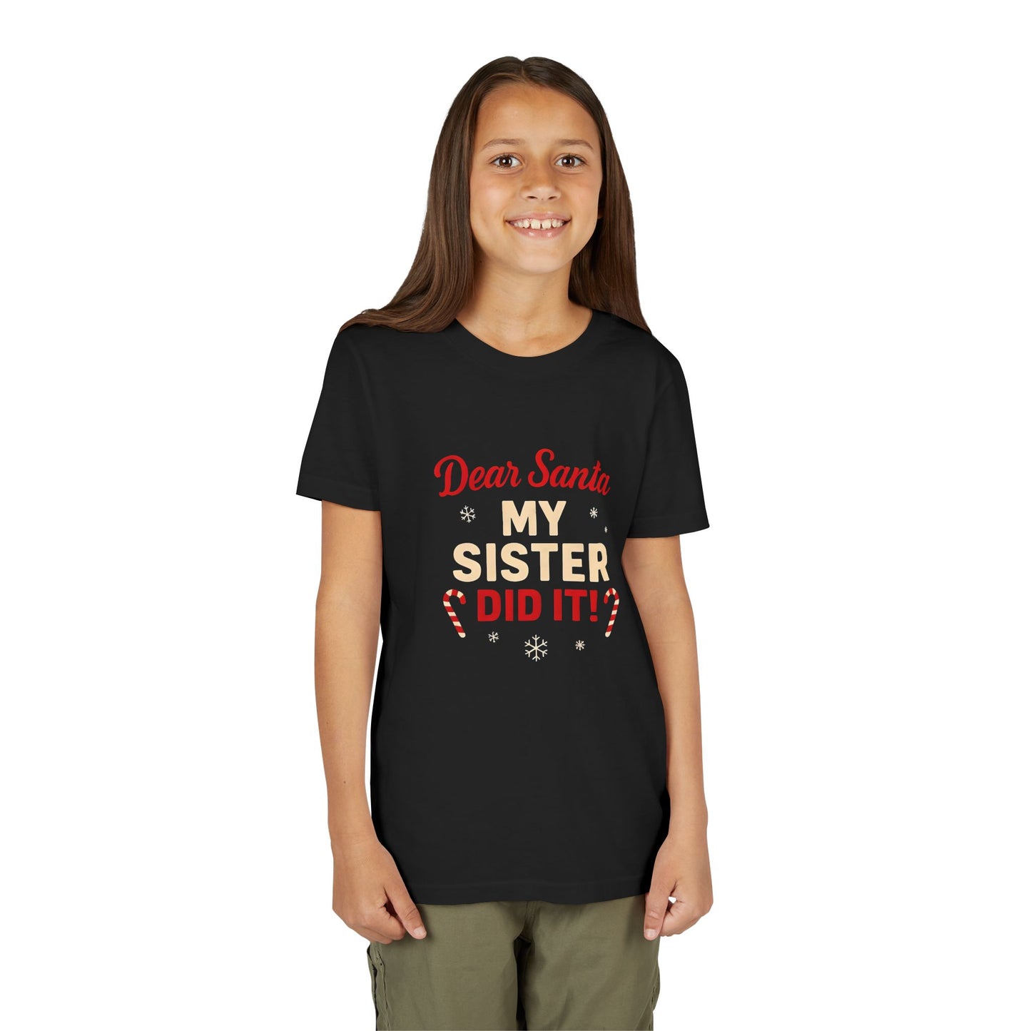 Kids' Christmas Tee — “Dear Santa My Sister Did It!” Holiday Shirt