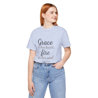 Grace in Her Heart Fire in Her Soul Tee | Inspirational Unisex Jersey Shirt for Women, Motivational Gift, Christian Apparel, [...]