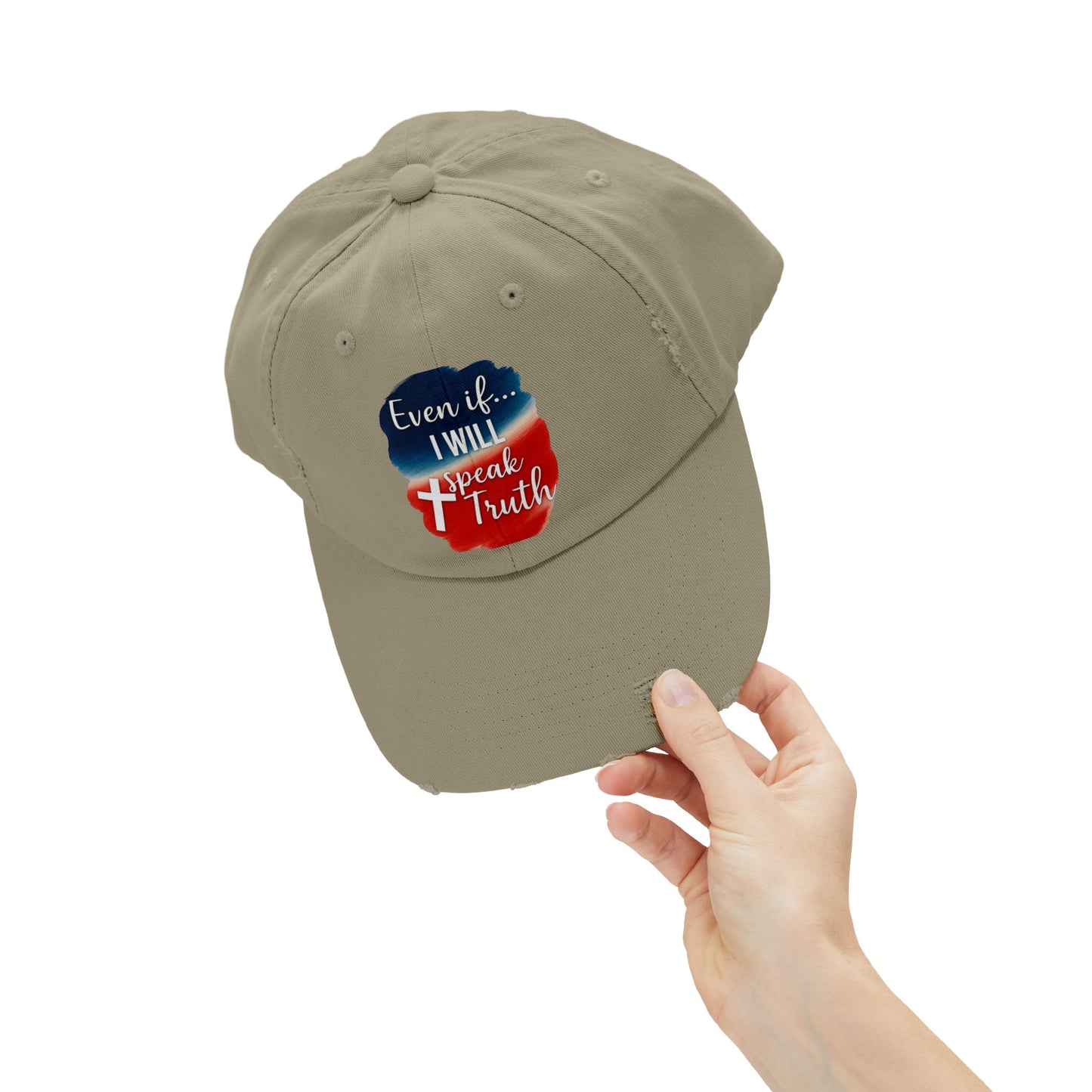 Unisex Distressed Cap with Inspirational Quote - Casual Hat for Faith, Spirituality, Everyday Wear, Gifts