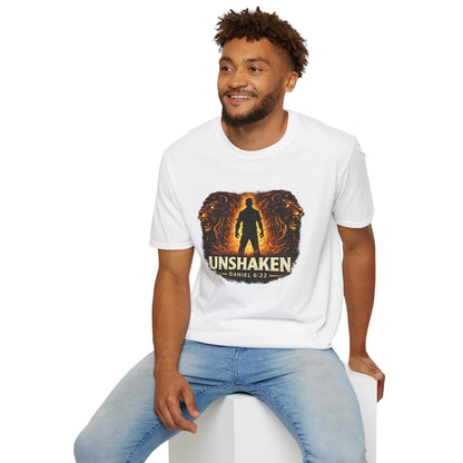 Unshaken T-Shirt – Christian Faith Lion Design (Daniel 6:22)