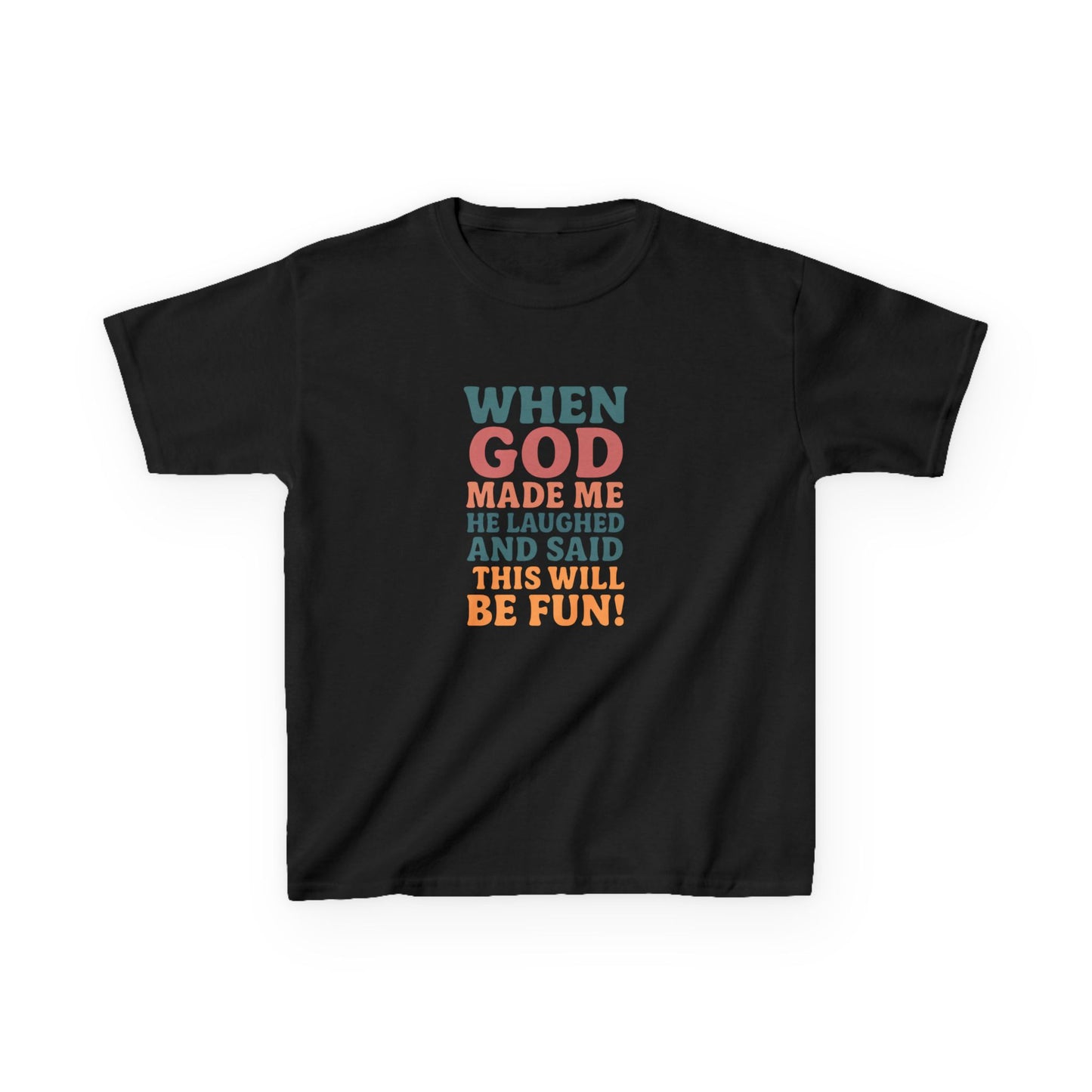 God Laughed Kids Tee, Fun Kids T-Shirt, Inspirational Quote Shirt, Birthday Gift, Faith-Based Apparel