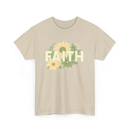 Faith-Inspired Unisex Heavy Cotton Tee | Floral Graphic Tee, Casual T-Shirt, Spiritual Gift, Everyday Wear, Nature Lover Shirt