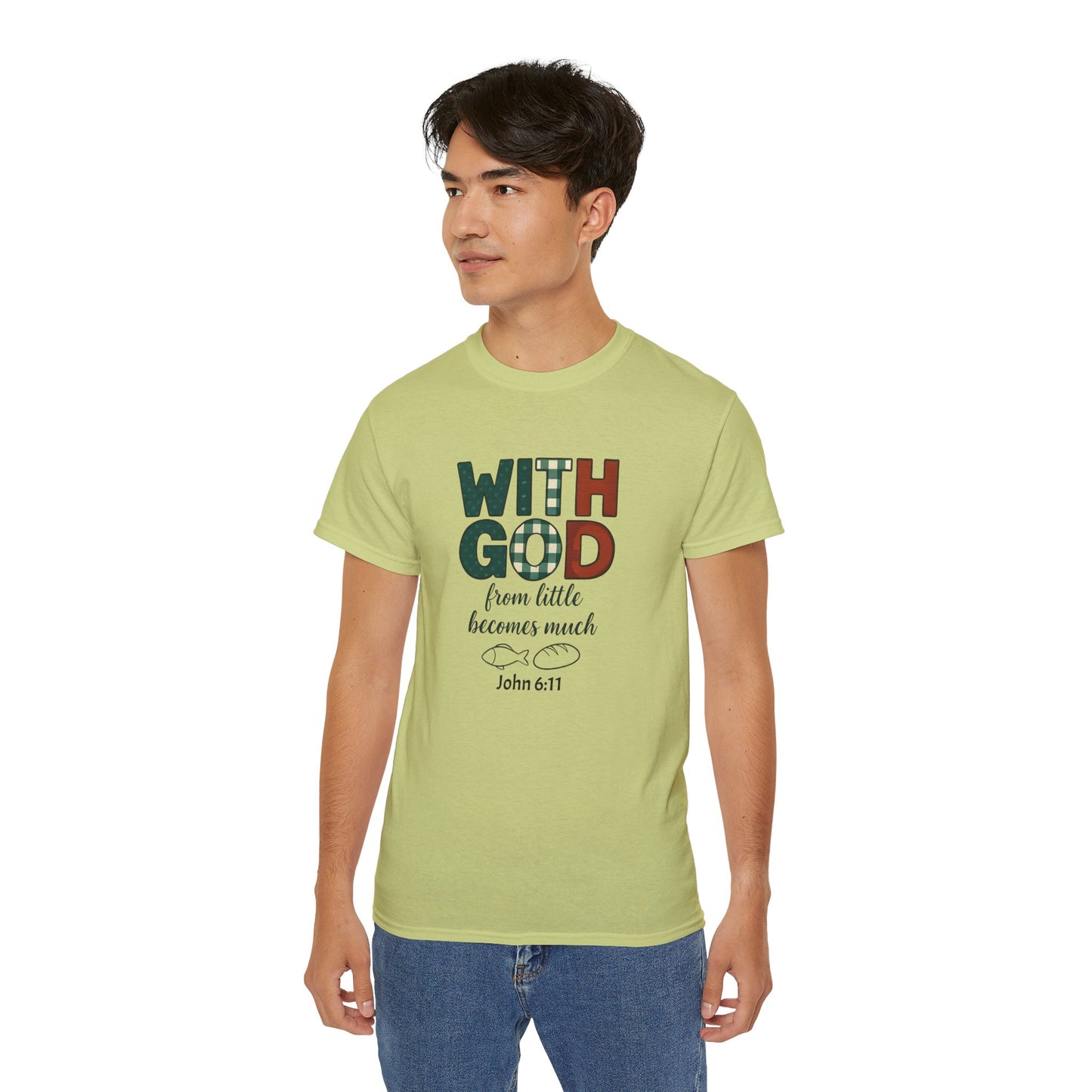 Inspirational Unisex Tee - 'With God, From Little Becomes Much' - Faith T-Shirt, Christian Apparel, Gift for Believers, Religious Tee, [...]
