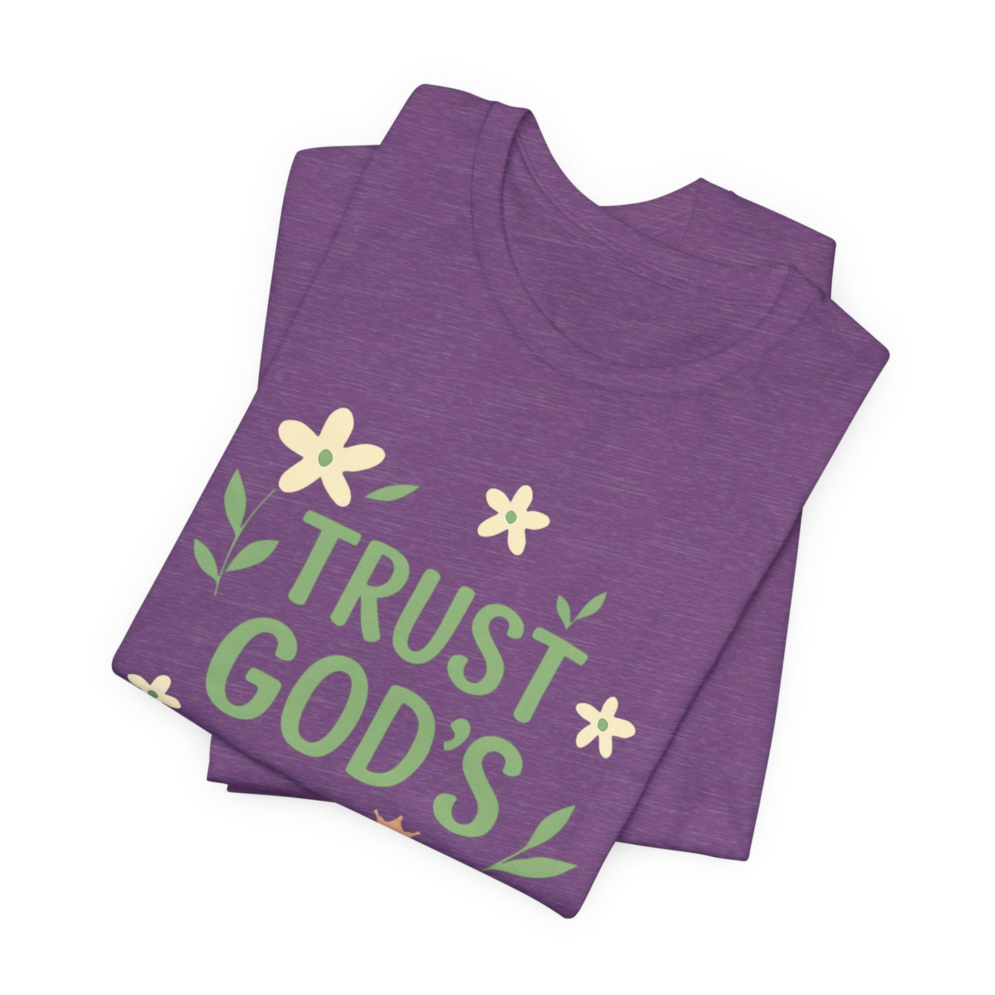 Trust God's Timing Tee, Inspirational Short Sleeve Shirt, Faith-Based Apparel, Gift for Believers, Bible Verse Tee, Everyday Wear