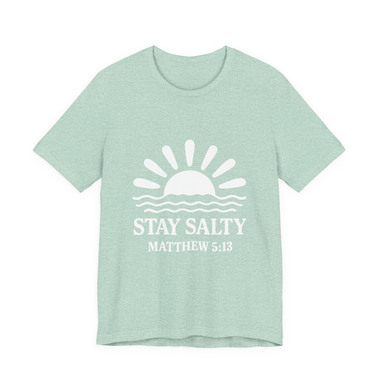 Stay Salty Unisex Short Sleeve Tee - Perfect for Beach Days, Casual Outings, Gifts, Summer Vibes, Bible Verse Apparel