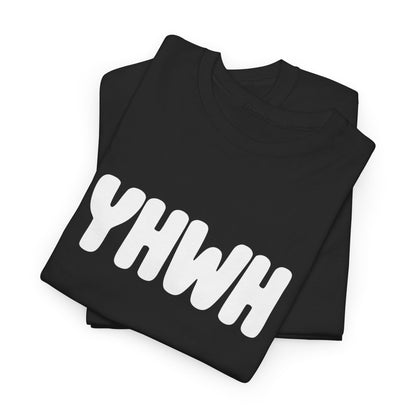 YHWH Unisex Heavy Cotton Tee, Spiritual T-Shirt, Casual Wear, Gift for Him/Her, Faith-Based Apparel, Trendy Everyday Tee