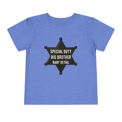 Big Brother Toddler Tee, Special Duty Sheriff Shirt, Kids Birthday Gift, Baby Announcement Outfit, Fun Family Tee