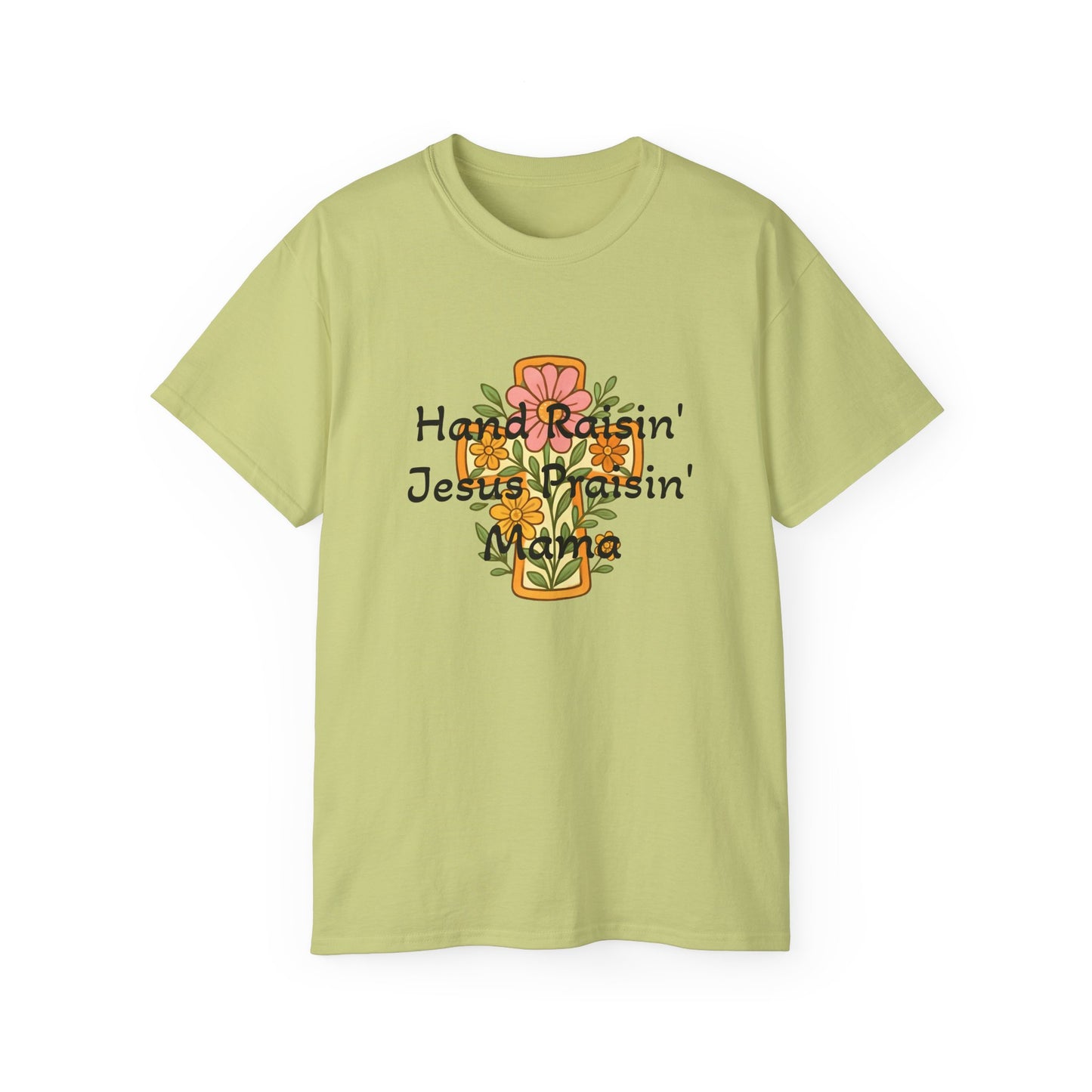 Floral Graphic Tee for Moms, Hand Raisin' Tee, Unisex Cotton Shirt, Mother's Day Gift, Cute Family Apparel, Comfortable Casual Wear