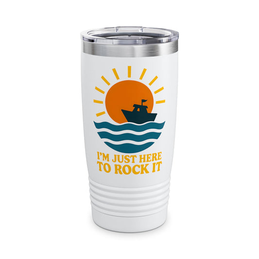 Beach Vibe Tumbler | I'm Just Here to Rock It | Insulated Drinkware | Summer Gift | Boating Cup | Travel Mug
