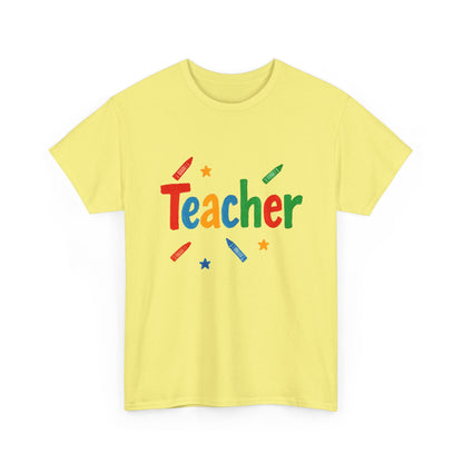 Colorful Teacher Appreciation Unisex Heavy Cotton Tee - Gifts for Educators, Back to School, Classroom, Birthday, Fun Teacher Shirt