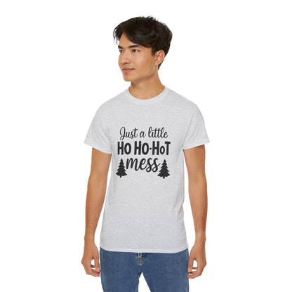 Christmas Tee — "Just a Little Ho Ho-HoT Mess" Funny Holiday Shirt
