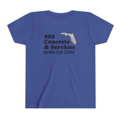 850 Concrete Services Youth Tee, Kid's Casual Shirt, Florida State Pride, Gift for Builders, Summer Wear, Handmade Tee