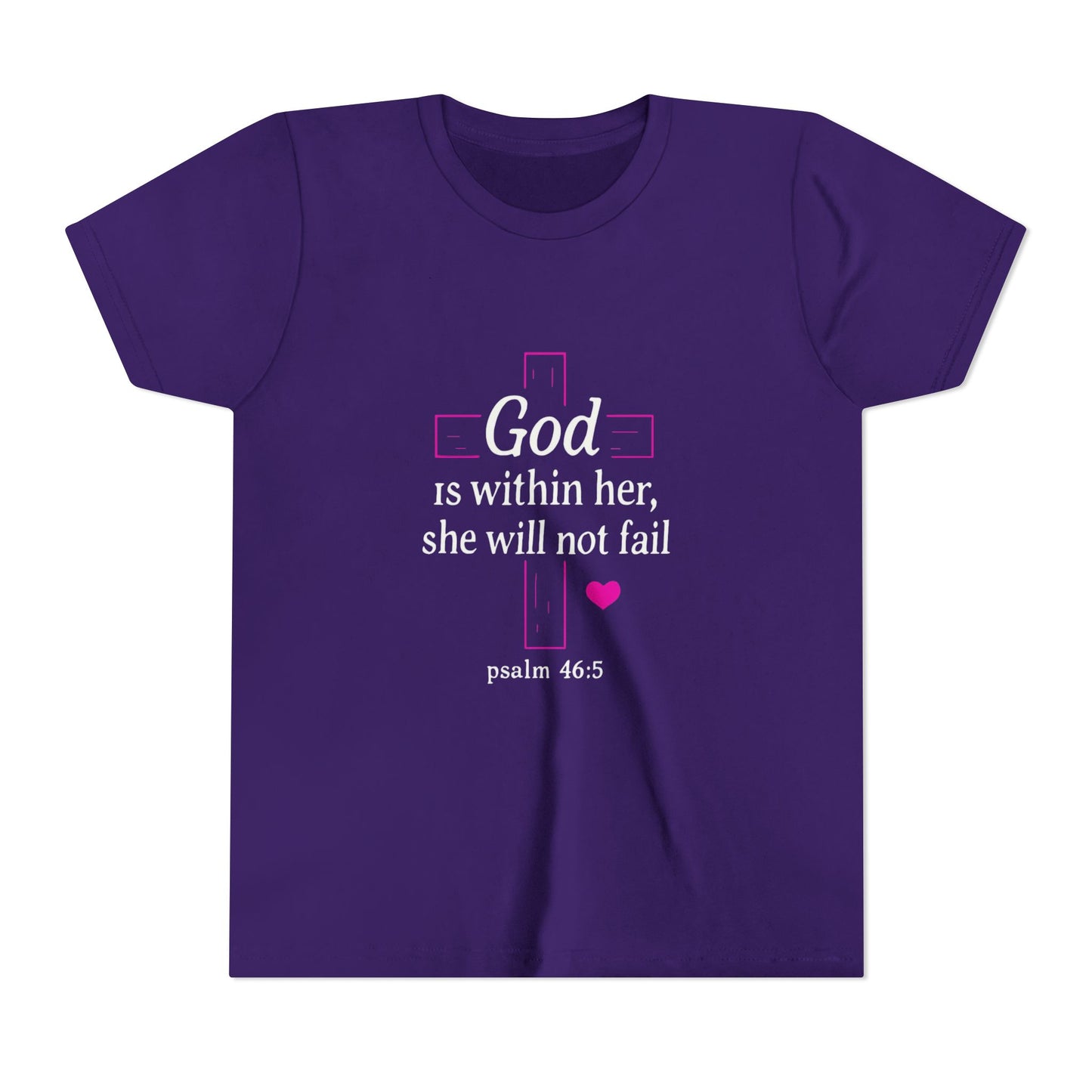 Christian Faith Youth Tee, Inspirational Shirt, Cross Design, Heart Graphic Tee, Gift for Teens, Religious Apparel