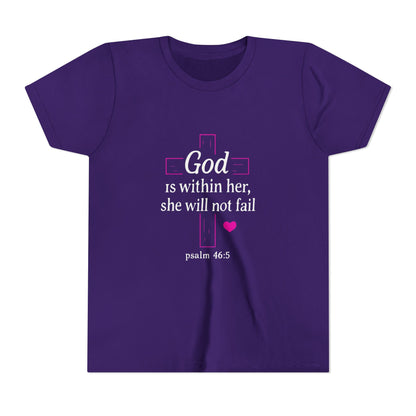 Christian Faith Youth Tee, Inspirational Shirt, Cross Design, Heart Graphic Tee, Gift for Teens, Religious Apparel