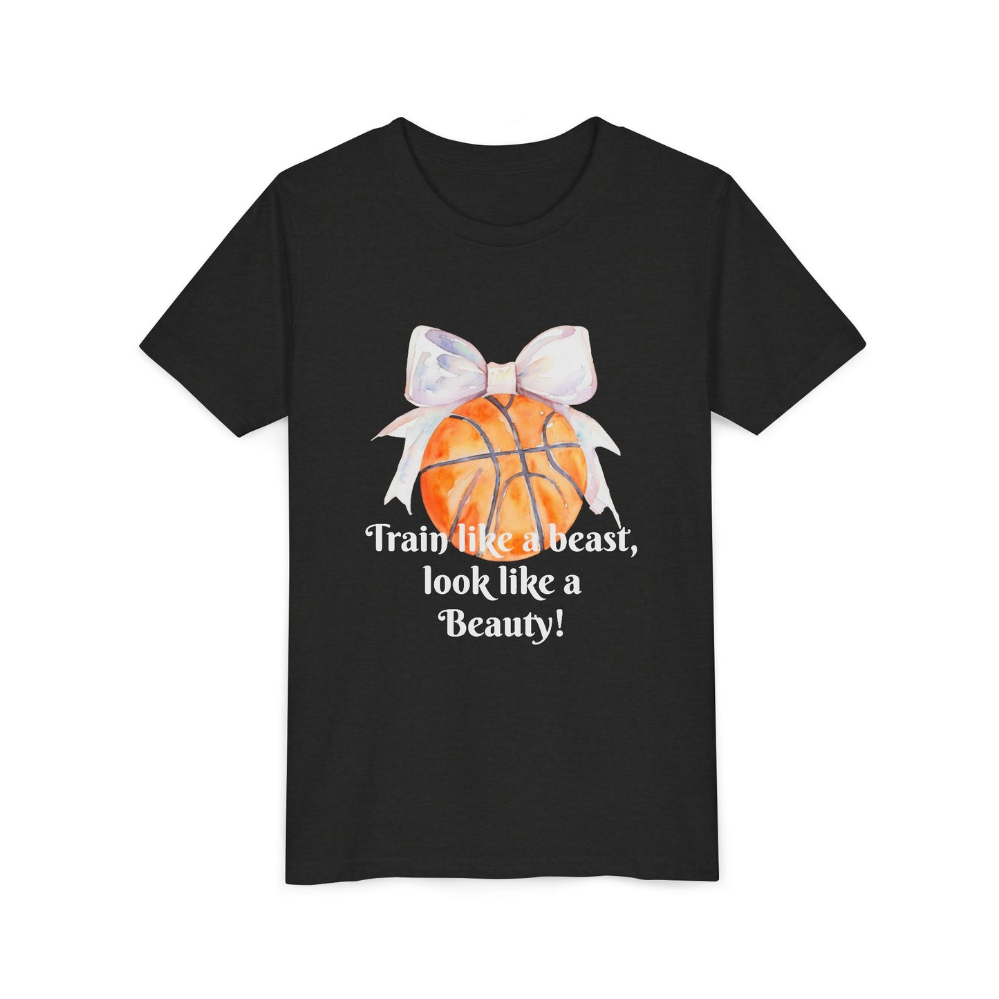 Basketball Motivational Tee for Kids, Youth Athletic Shirt, Sporty Fashion for Girls, Team Spirit Wear, Unique Gift for Young Athletes
