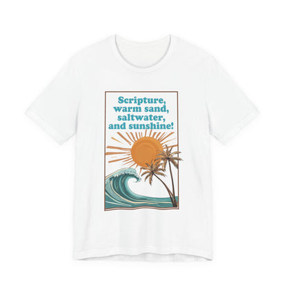 Beach Vibes Tee, Scripture T-Shirt, Summer Graphic Tee, Casual Beachwear, Vacation Outfit, Gift for Ocean Lovers