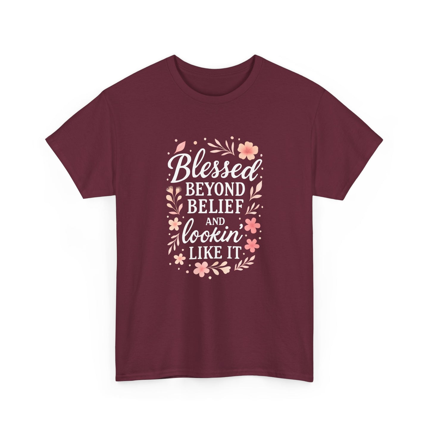 Blessed Beyond Belief Tee, Inspirational Unisex Heavy Cotton T-Shirt, Faith-Based Gift, Motivational Apparel, Casual Wear, Unique Top