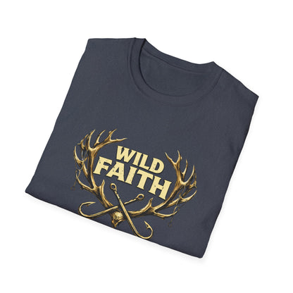 Wild Faith T-Shirt — Psalm 18:33 Antler Christian Graphic Tee