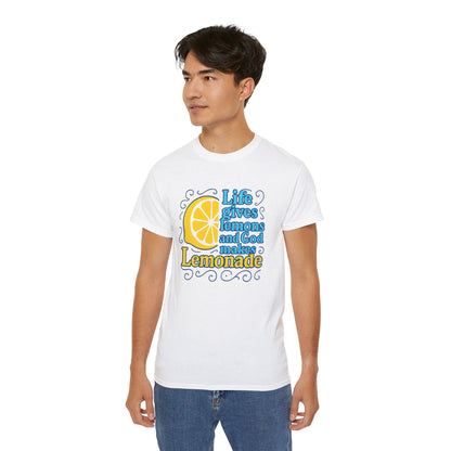Life Gives Lemons Tee, Positive Quote T-Shirt, Unisex Cotton Shirt, Inspirational Gift, Casual Summer Wear, Lemonade Theme