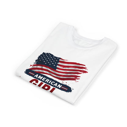 American Girl Youth Tee - Patriotic Short Sleeve Shirt for Kids, Summer Wear, 4th of July, Birthday Gift, Casual Everyday Style