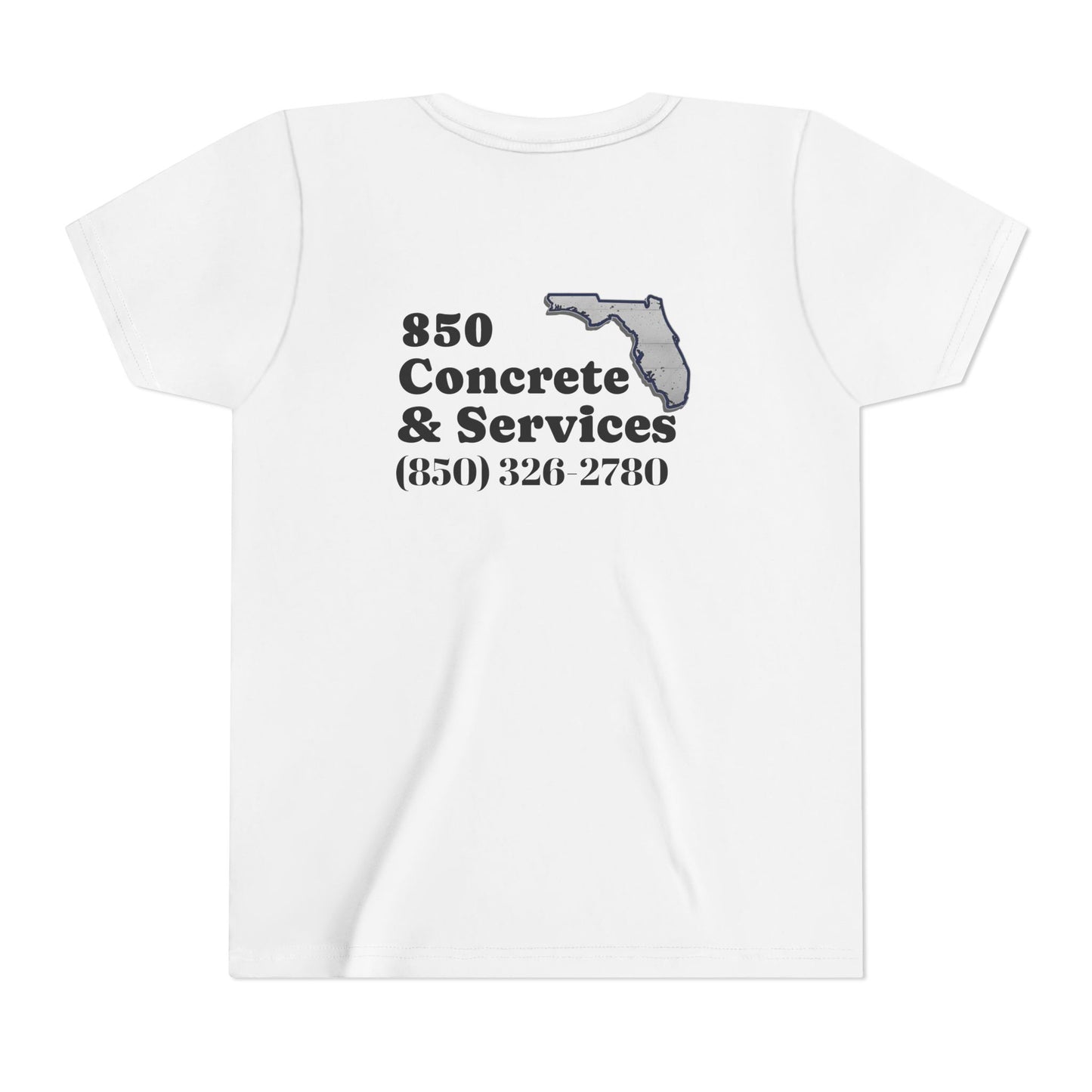 850 Concrete Services Youth Tee, Kid's Casual Shirt, Florida State Pride, Gift for Builders, Summer Wear, Handmade Tee