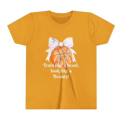 Basketball Motivational Tee for Kids, Youth Athletic Shirt, Sporty Fashion for Girls, Team Spirit Wear, Unique Gift for Young Athletes