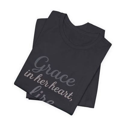 Grace in Her Heart Fire in Her Soul Tee | Inspirational Unisex Jersey Shirt for Women, Motivational Gift, Christian Apparel, [...]