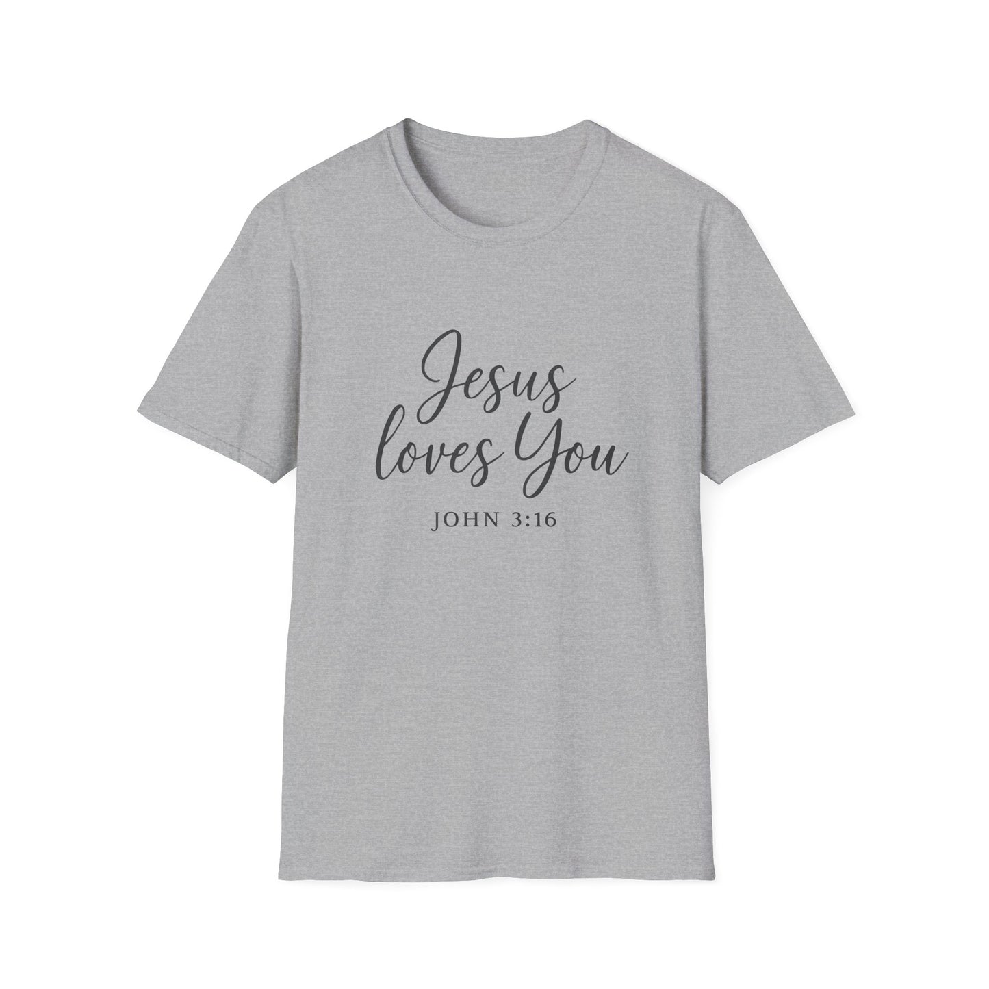 Faith-Inspired Unisex Softstyle T-Shirt | Jesus Loves You | Christian Apparel, Gift, Devotional Wear, Casual Tee