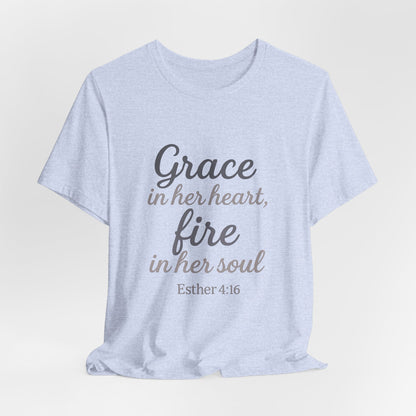 Grace in Her Heart Fire in Her Soul Tee | Inspirational Unisex Jersey Shirt for Women, Motivational Gift, Christian Apparel, [...]