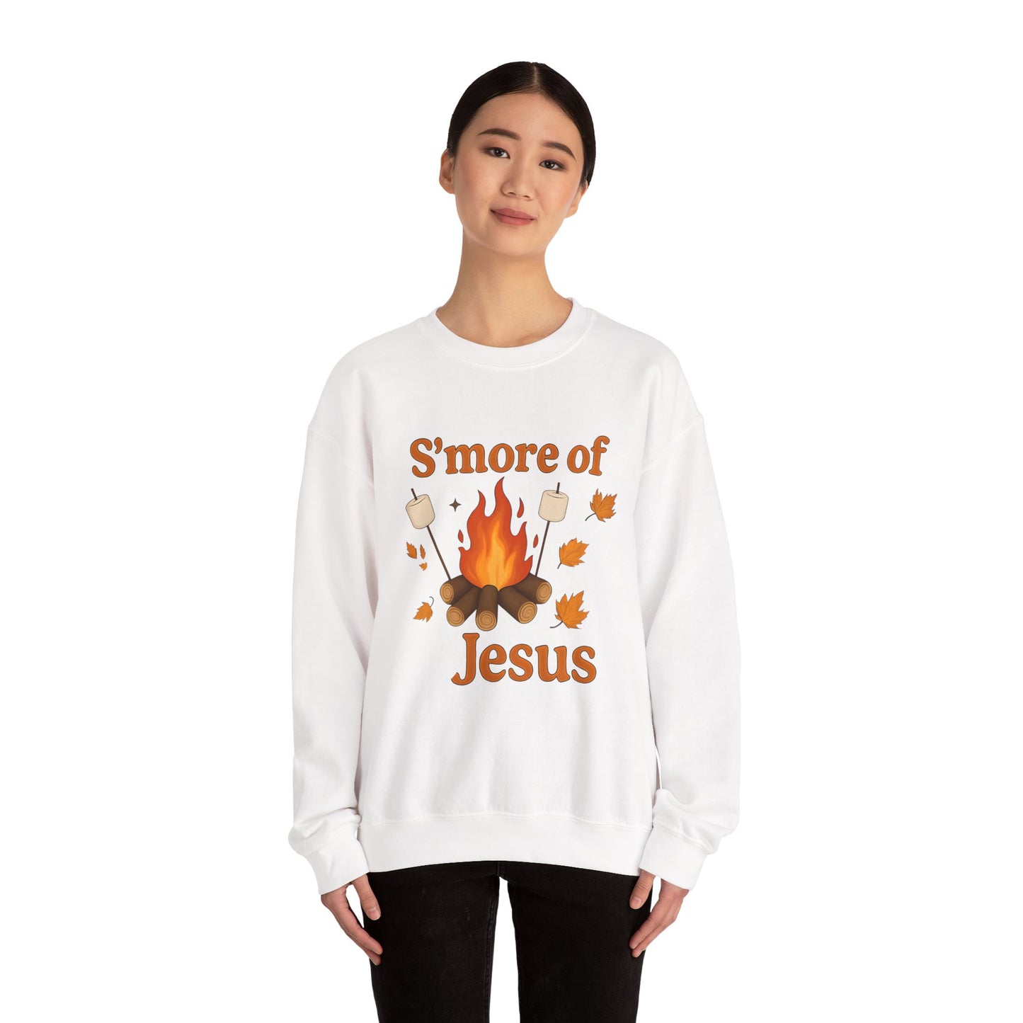 Cozy Autumn Crewneck Sweatshirt - S'more of Jesus, Fall Fashion, Religious Gift, Christian Apparel, Harvest Celebration, Thanksgiving