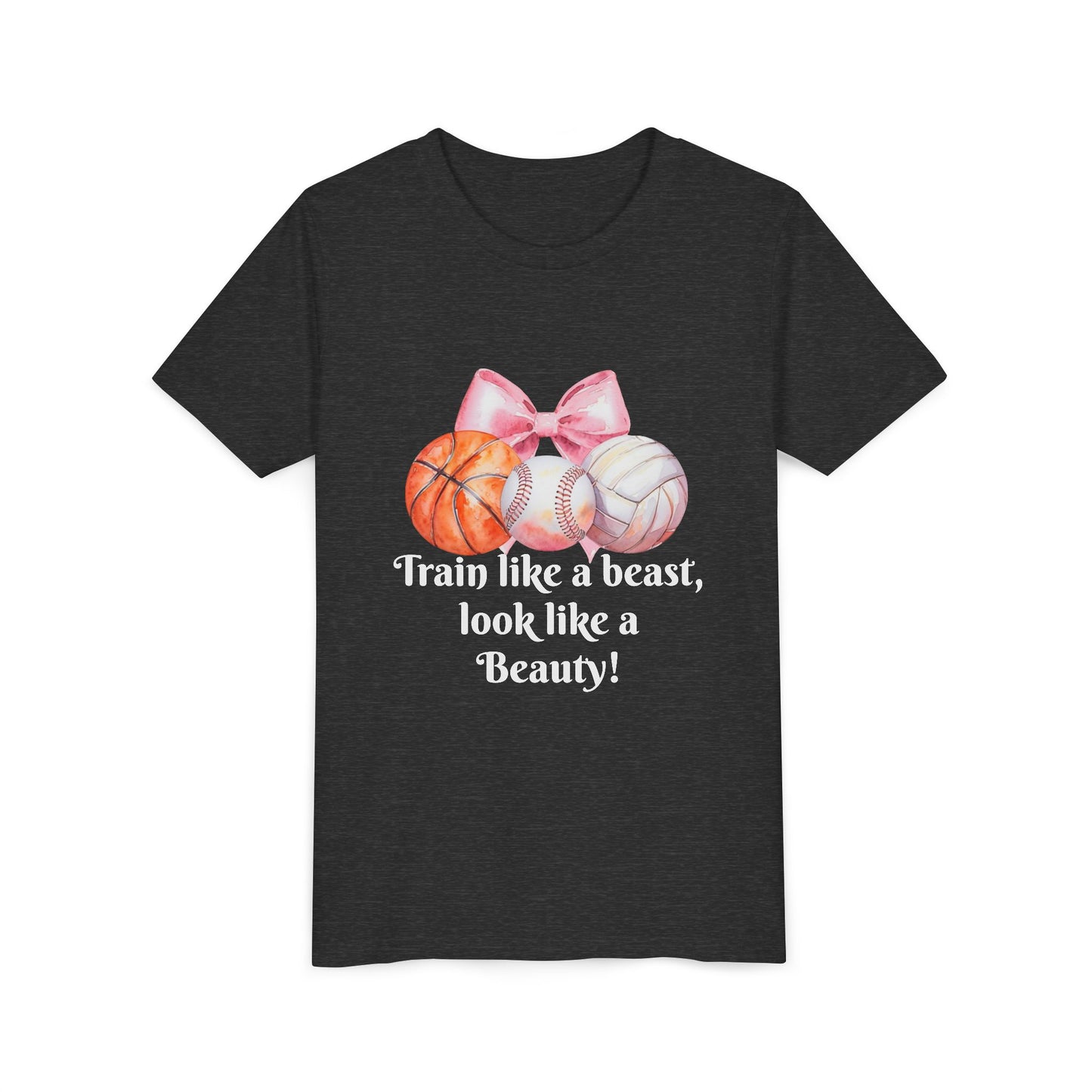 Train Like a Beast Youth Tee, Motivational Sports Tee, Kids Workout Shirt, Athletic Wear, Gifts for Young Athletes, Back to School